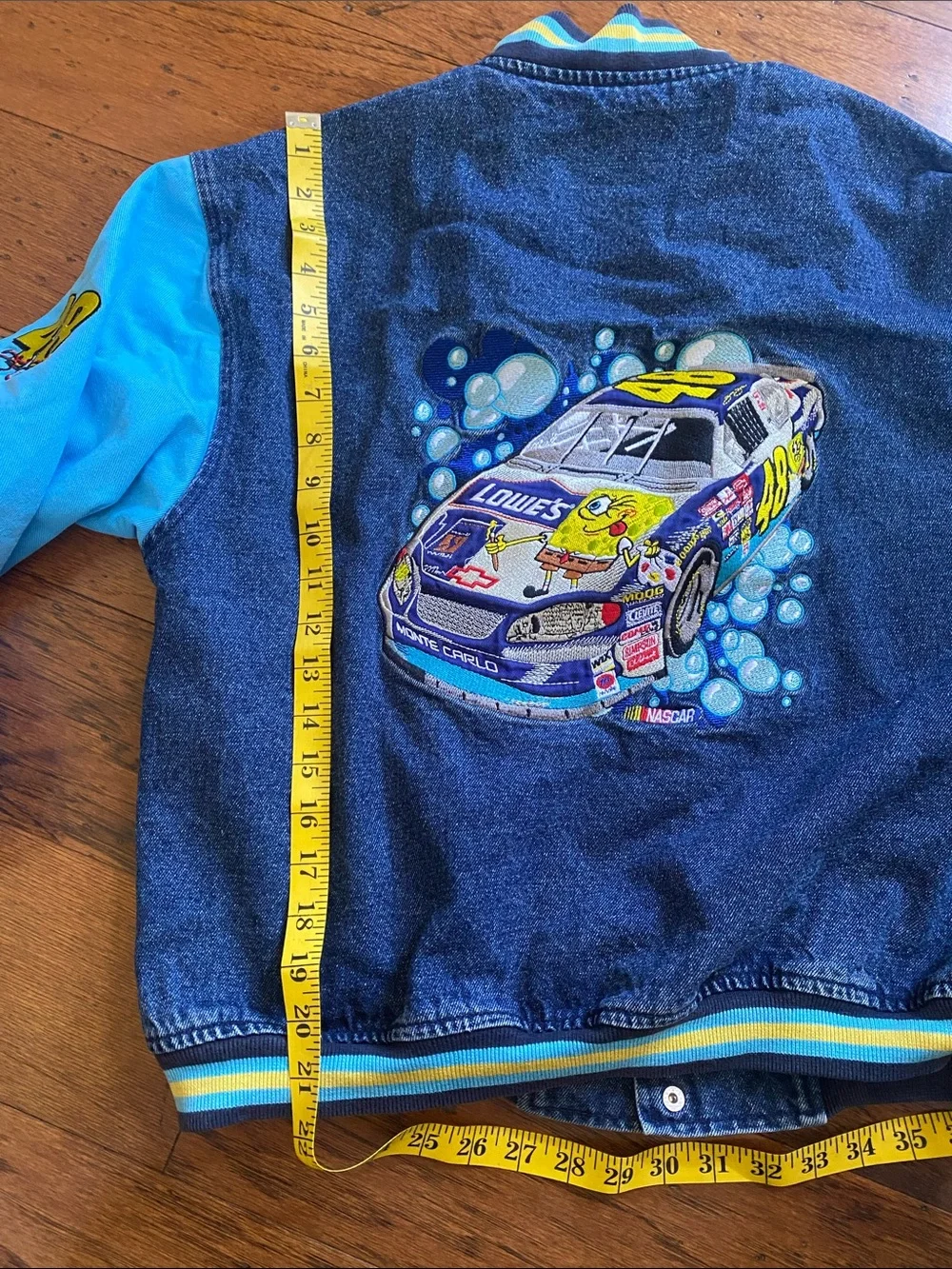 Racing Champions Vintage Sponge Bob Race Pants children’s bomber jacket-large
